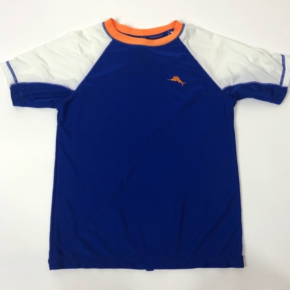 Tommy bahama boys blue orange and white rash guard